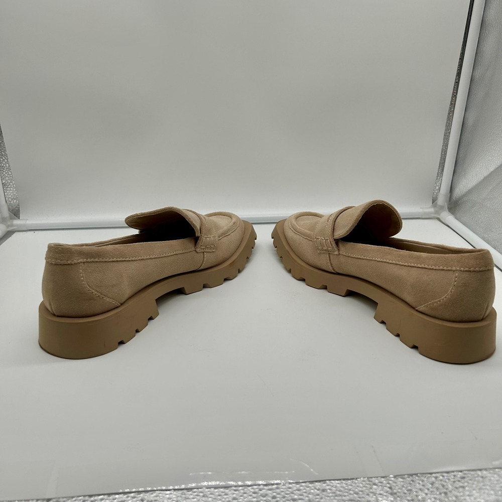 Dolce Vita Elias Tan Suede Leather Lug Sole Loafers Womens 8.5 Platform Shoes - Picture 10 of 12